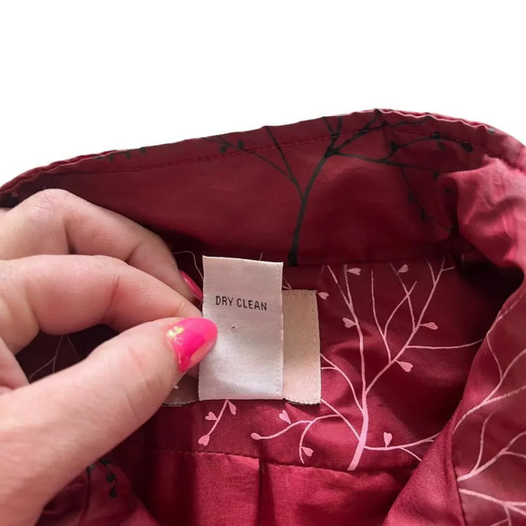 Vintage TEDDI Women's Small Petite Red Floral Puffer Full Zip Jacket - Picture 3 of 4